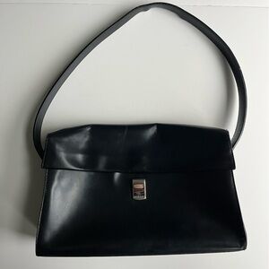 Furla Vintage Gloss Purse Black Leather Shoulder Bag